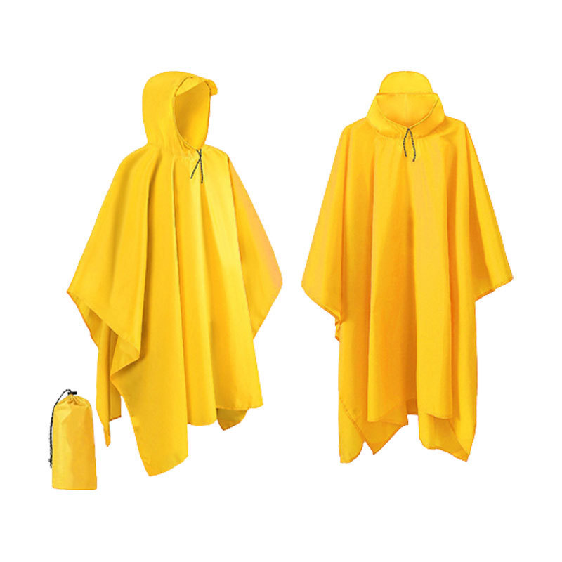 Customized 3 in 1 Raincoat Drawstring Hooded PVC  Waterproof Rain Coat Rain Poncho For Hiking Backpacking