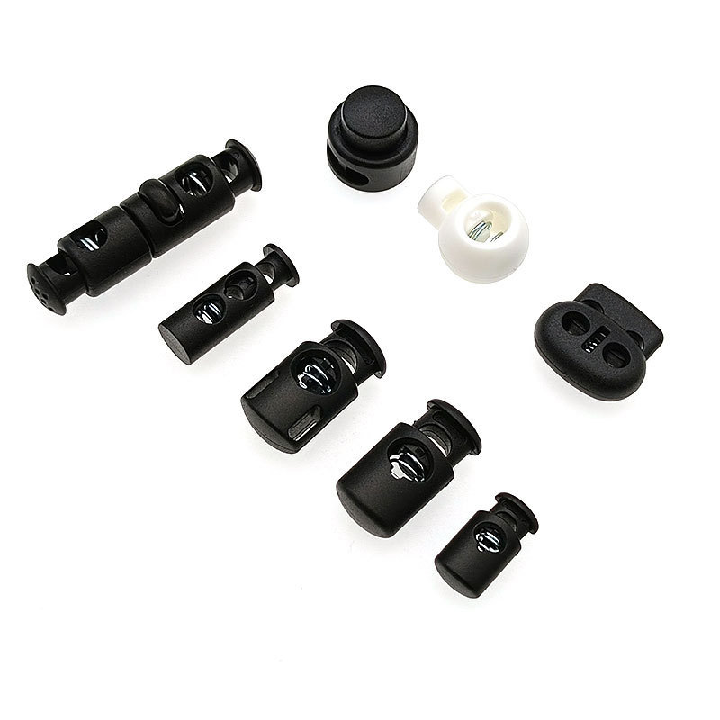 Plastic Cord Locks Spring Toggle Stopper Single Double Hole Cord Locks for Drawstring