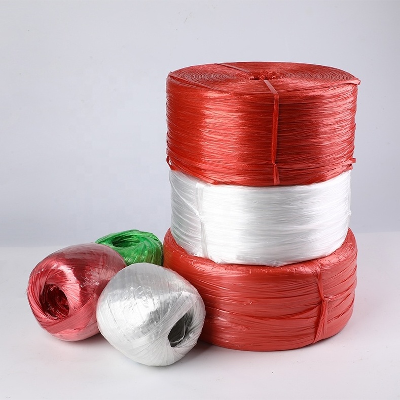 2cm red polyester fiber packing plastic line wire nylon rafia polypropylene twinings PP yarn raffia macrame cord packaging ropes