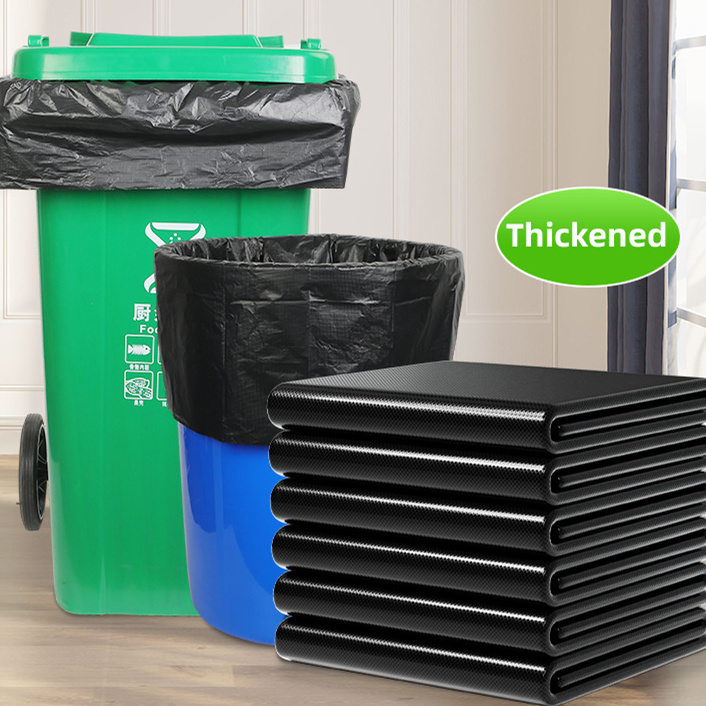 medium refuse sacks dustbin black heavy duty package hdpe 100l wholesale plastic packing pouch trash bin can liners garbage bags