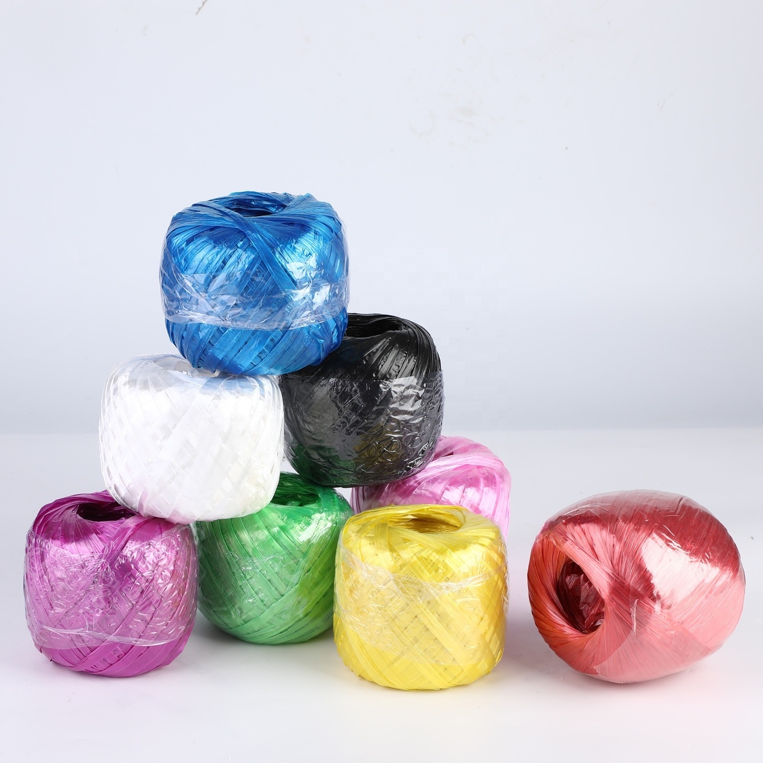 2cm red polyester fiber packing plastic line wire nylon rafia polypropylene twinings PP yarn raffia macrame cord packaging ropes