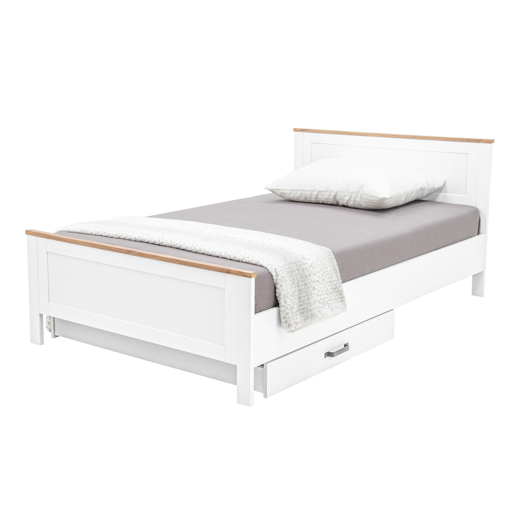 120CM single bed Wooden bed with one storage drawer Elegant bed Eco-friendly materials