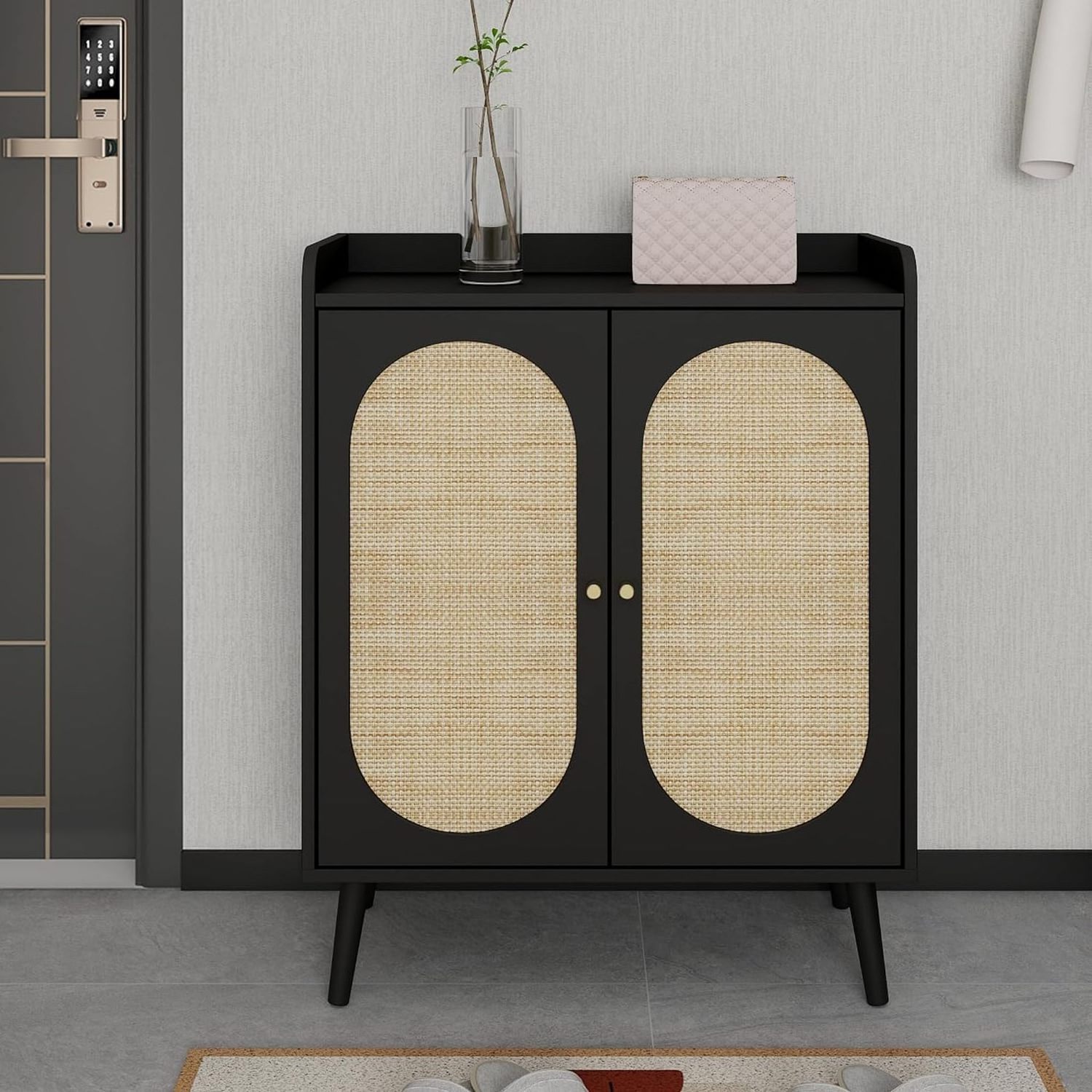 Factory Wholesale Modern Living Room Furniture Rattan Shoe Storage Cabinet Premium Material Shoe Rack Widely Used Shoe Cabinet