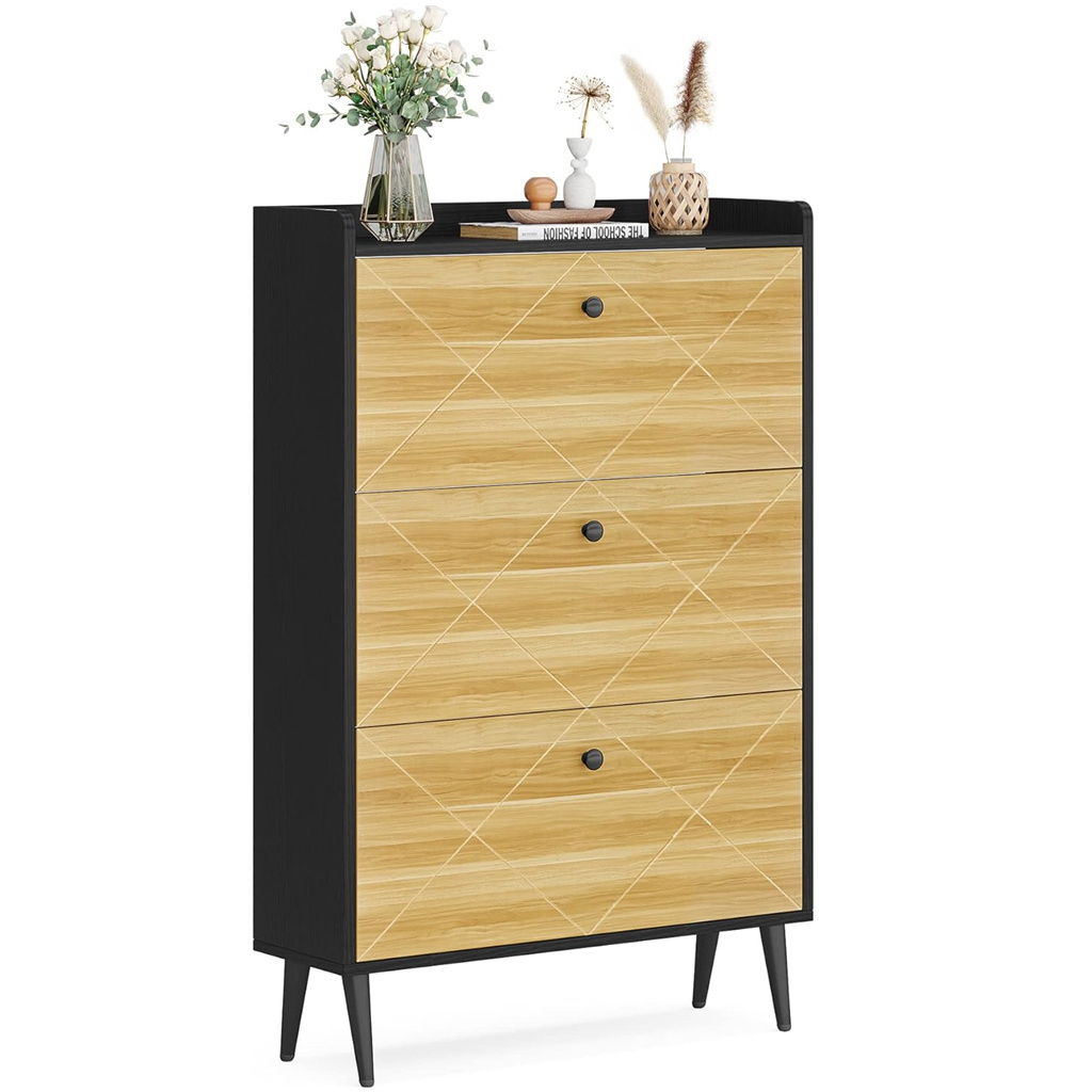 Factory Wholesale 24 Pair Shoe Storage Cabinet Featuring a classic design and ample storage space Stylish cabinet shoe rack