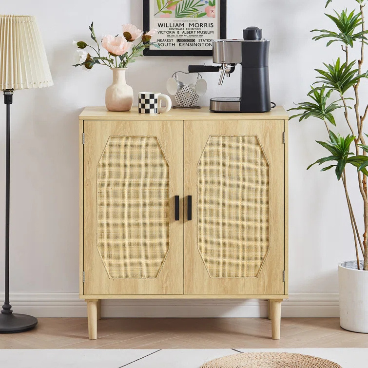 Unique Design Bohemian Shoe Cabinet & Sideboard Natural Rattan Shoe Rack can be used in entryway or kitchen