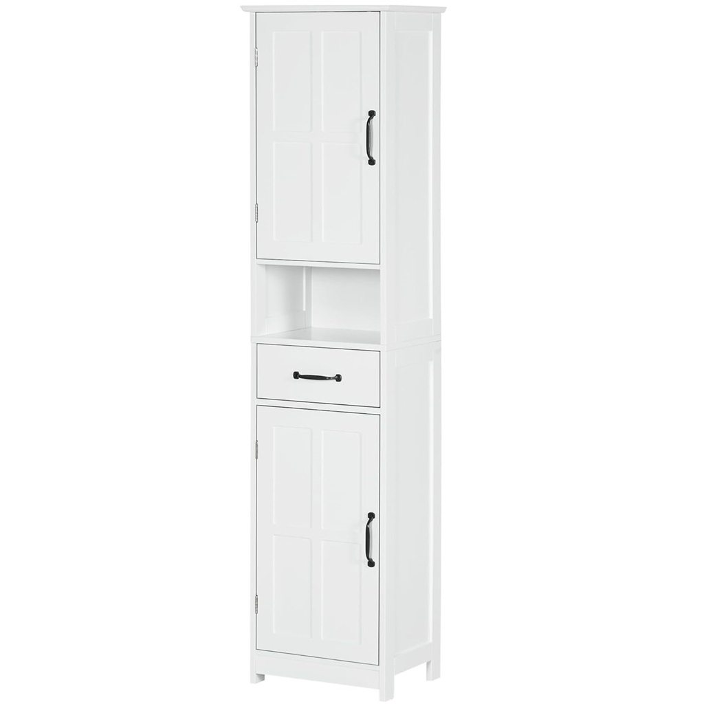 Wholesale Slim Bathroom Storage Cabinet High Bathroom Cabinet Freestanding Tall Cabinet with 2 Doors and 1 Drawer