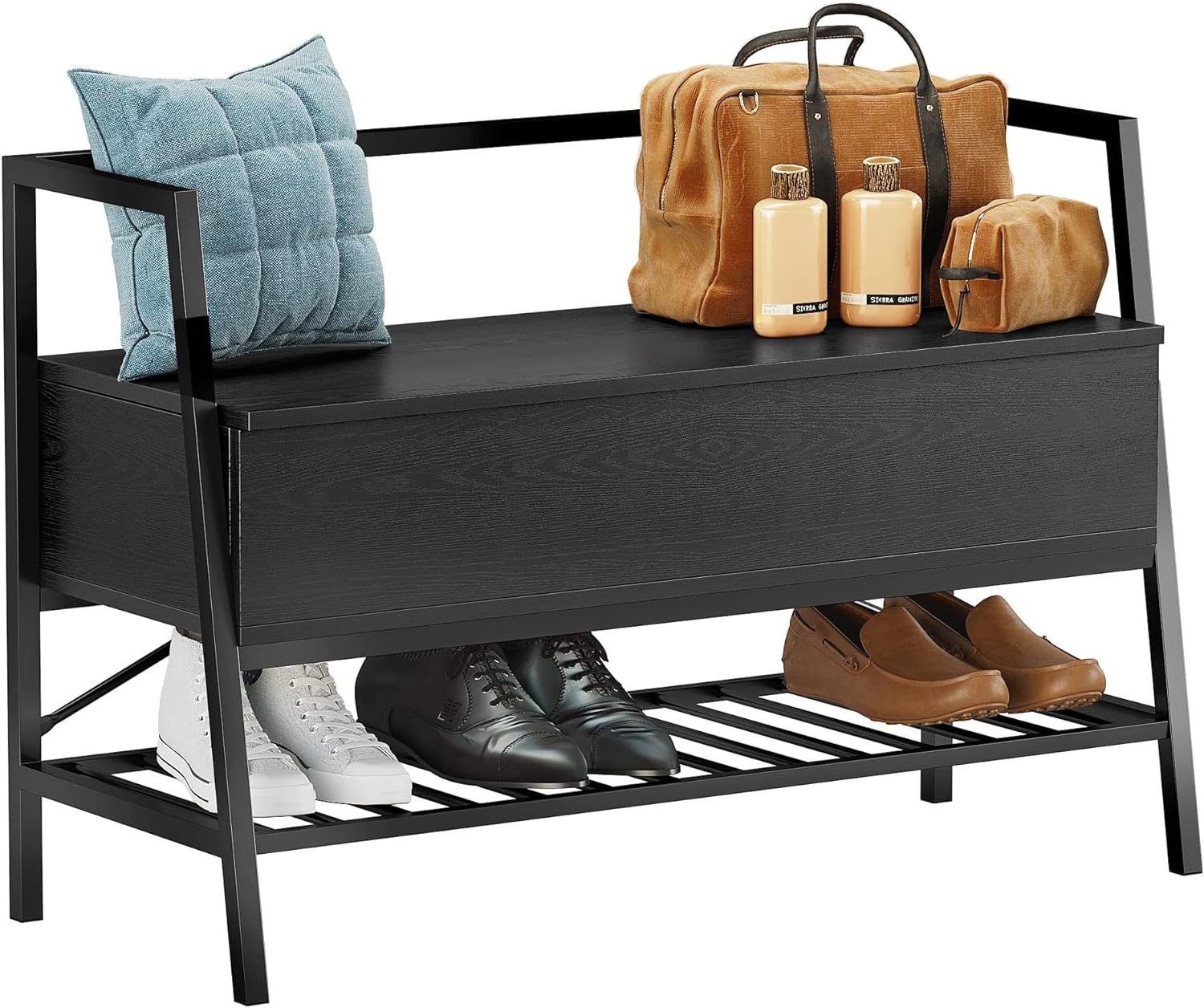 Industrial Style Storage Shoes Bench entryway shoe rack bench home furniture shoe organizer