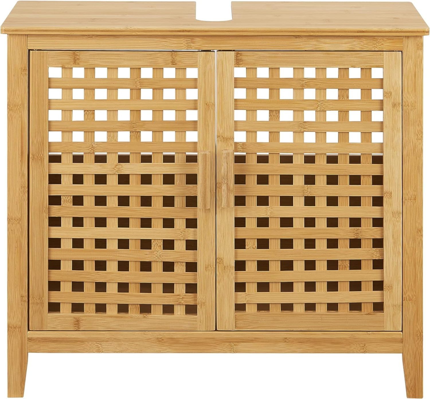 Modern Practical Double Door Sink Cabinet Bamboo Sink Cabinet 2 Door Bamboo Basin Cabinet For Bathroom