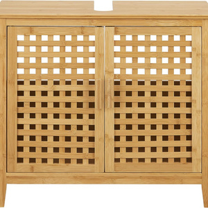 Modern Practical Double Door Sink Cabinet Bamboo Sink Cabinet 2 Door Bamboo Basin Cabinet For Bathroom