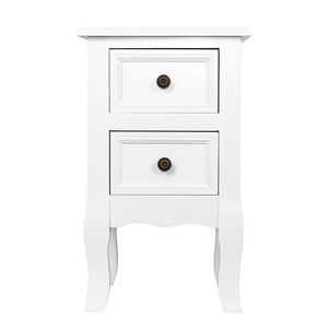 Factory wholesale solid wood 2 drawer nightstand with two drawers hotel bedside table