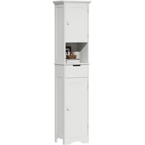 67" Tall Bathroom Storage Cabinet Freestanding with Adjustable Shelves Narrow Storage Linen Cabinet with 2 Doors and 1 Drawers