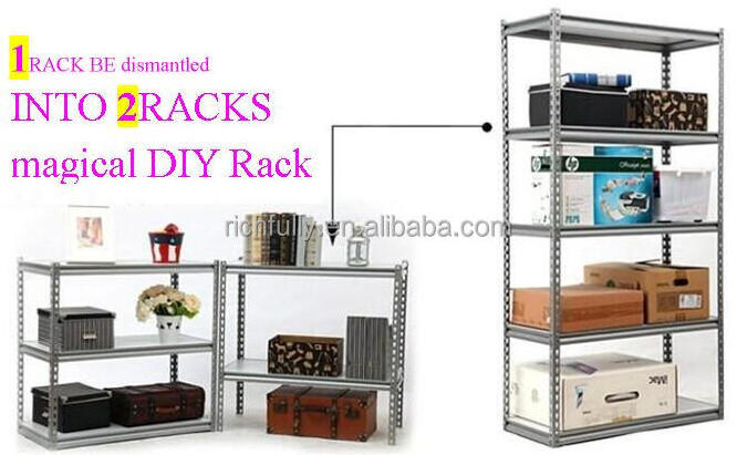 Slotted angle shelving rack , light duty boltless rivet shelf rack , top quality angle shelving