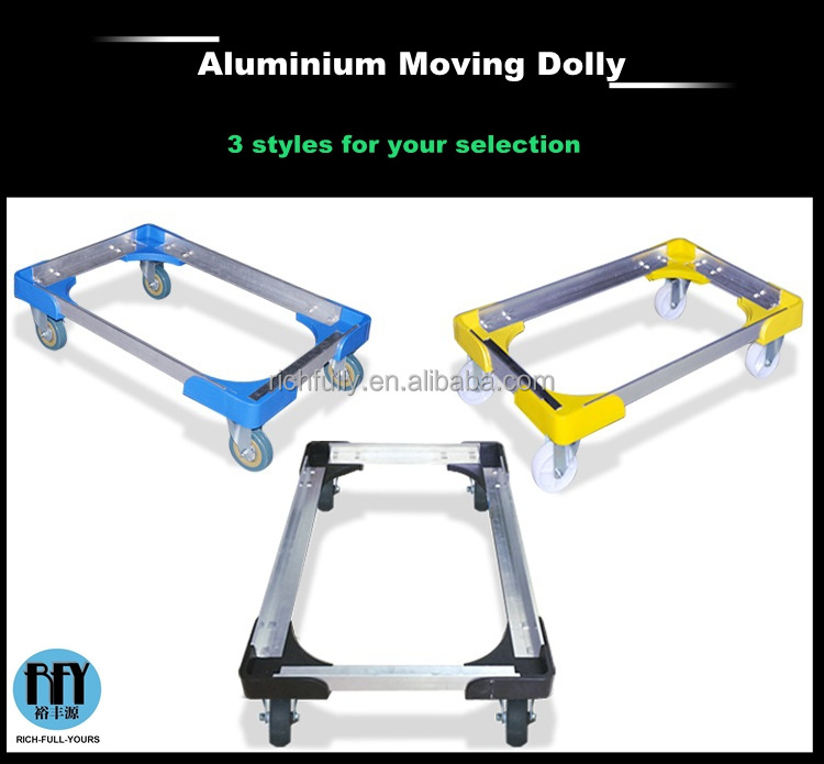 4 Wheel Aluminium Plastic Moving Dolly for logistic turnover box