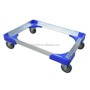 4 Wheel Aluminium Plastic Moving Dolly for logistic turnover box