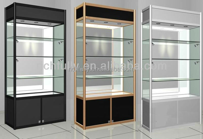 Beautiful Cosmetic Display Case, Cosmetic Product Display Stands, Modern Glass Shelves