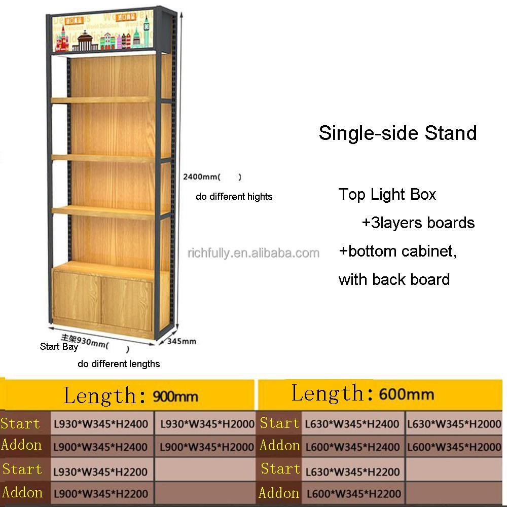 High Quality Wood+Steel Wine Rack with Square top & bottom cabinet for Liquor/Alcohol drinks store display