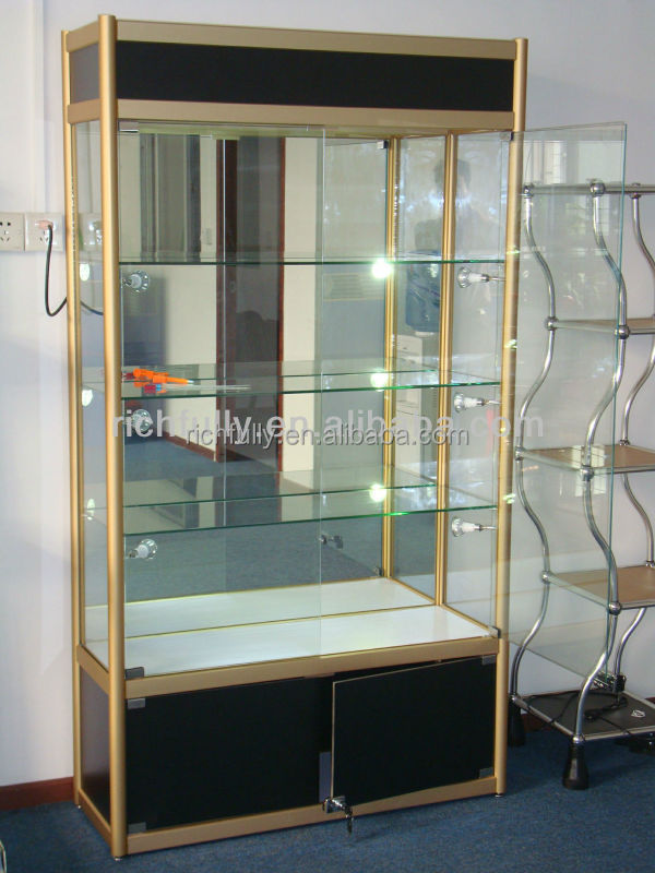 Beautiful Cosmetic Display Case, Cosmetic Product Display Stands, Modern Glass Shelves