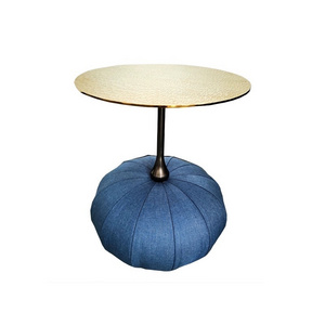 Velvet Bed sofa Side Table luxury round top pumpkin base Hotel Bedroom Furniture blue purple Nightstand Modern Home