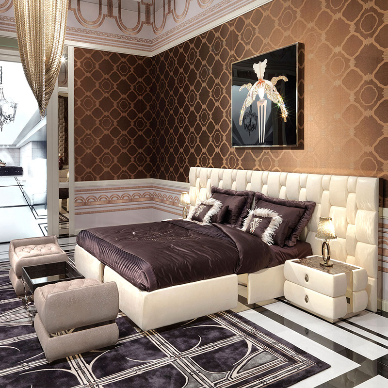 Rich Furniture luxury headboards for queen beds Italian modern bed set furniture bedroom