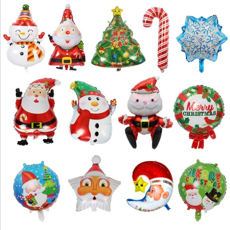 Santa Claus Shape Inflatable Foil  Material Balloons, Helium Balloon Foil For Christmas Theme Party