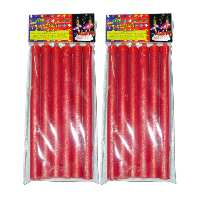 Wholesale Cold Fireworks Color Flame Ice Sparkler Cake Fountain Smokeless Sparkler Birthday Candles