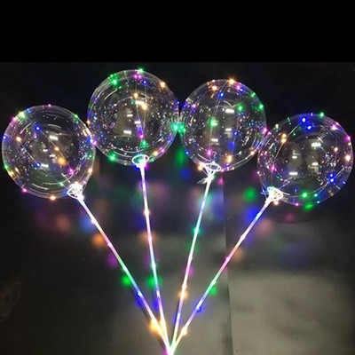 Hot Sale Colorful Led Light Round Shape Plastic Pvc Clear Bobo Balloon Bubble Balloon