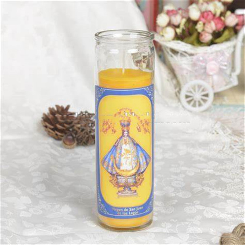 Wholesale Low Price Glass Jar Wax High Stand Religious Candles