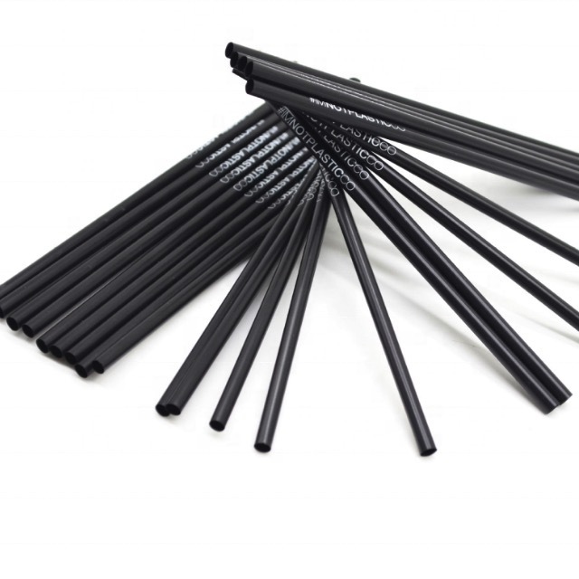 Wholesale Disposable Umbrella Black Plastic Fork Drinking Straw For Cocktail