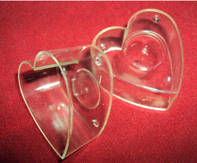 Wholesale Heart Shape Clear Container Holder Mold Decorative Lights With Plastic Cup Tea Candle