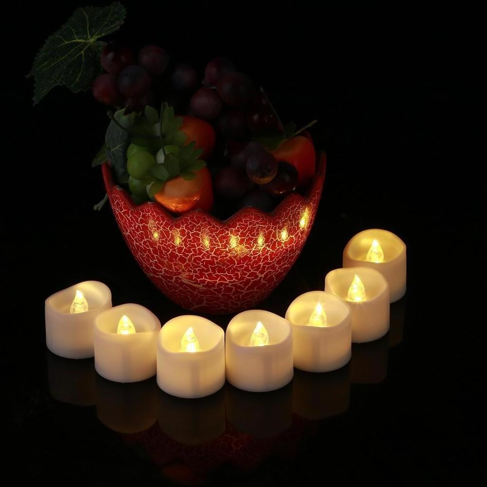 Mini Plastic Wave Mouth Flickering Flameless Battery Operated Led Light Led Tea  Candles