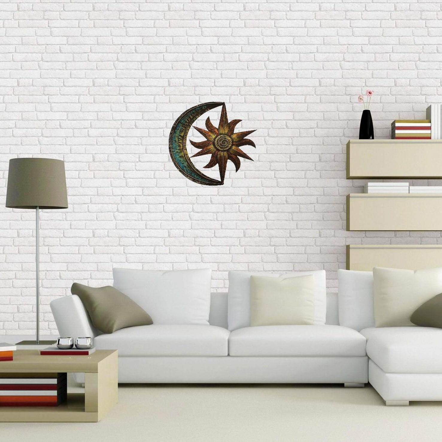 Living Room Office Hanging Moon Star Shape Celestial Themed Iron Decoration Metal Art Wall Decor