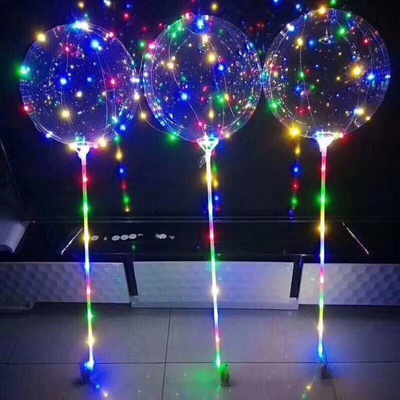 Hot Sale Colorful Led Light Round Shape Plastic Pvc Clear Bobo Balloon Bubble Balloon