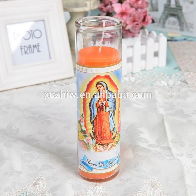 High Quality For Church Or Prayer In Stock Wholesale Flameless 12 Inch Glass Religious Candles