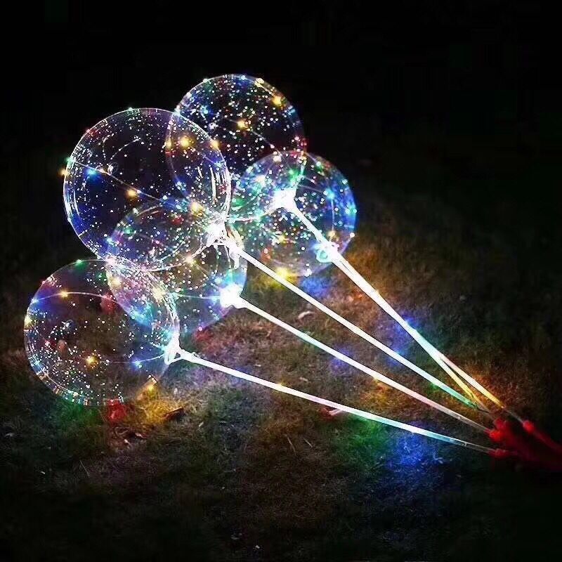 Hot Sale Colorful Led Light Round Shape Plastic Pvc Clear Bobo Balloon Bubble Balloon