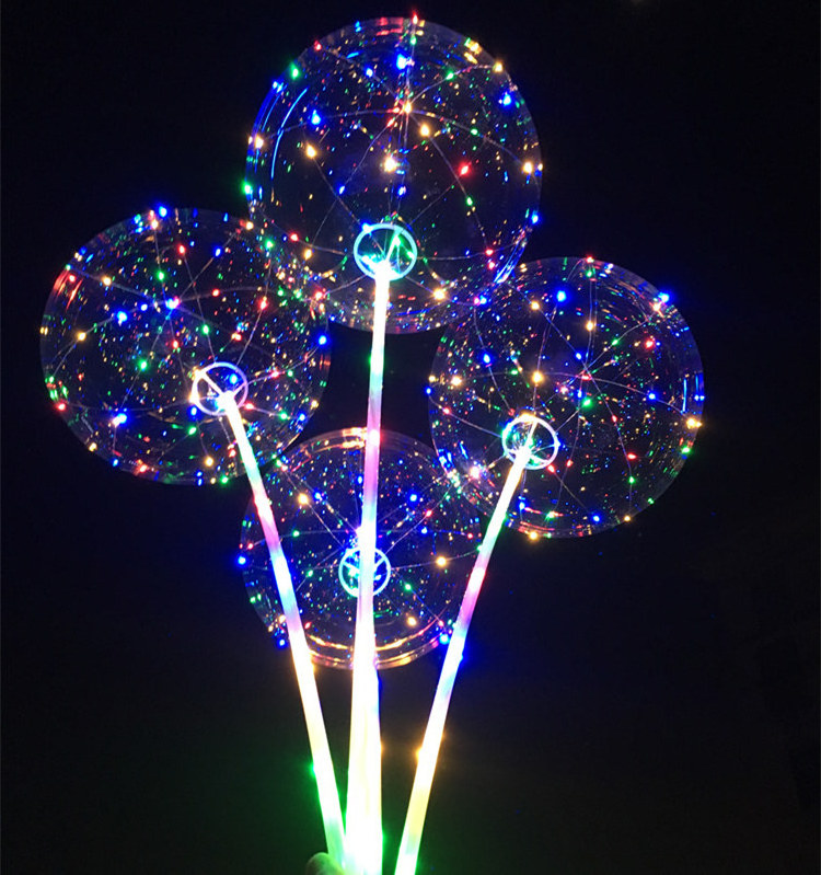 Hot Sale Colorful Led Light Round Shape Plastic Pvc Clear Bobo Balloon Bubble Balloon