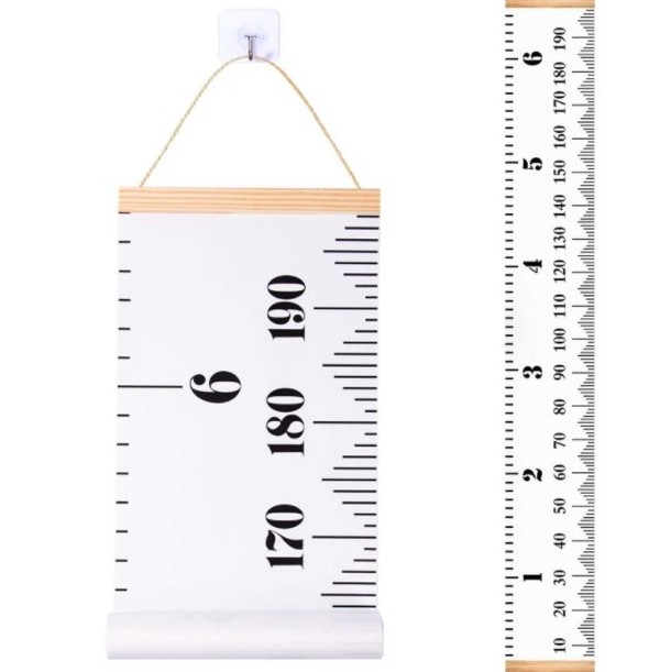 79 x 7.9 Inches Canvas Removable Bady Growth Height Chart Hanging Ruler Wall Decor for Kids Room Wall Decor