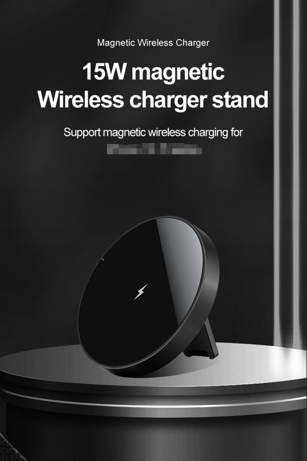 15W magnetic mobile phone holder 2-in-1 fast wireless charger