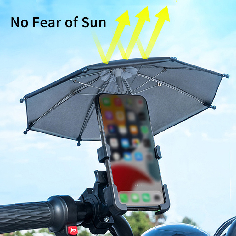 With Umbrella Waterproof Adjustable Shockproof Rearview Mirror Motorcycle Bike Phone Holder