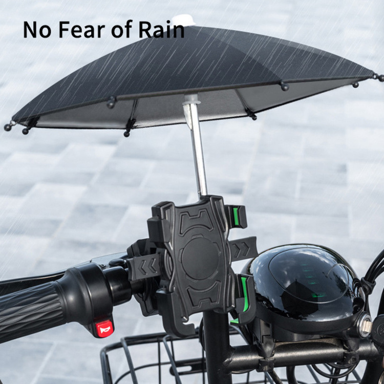 With Umbrella Waterproof Adjustable Shockproof Rearview Mirror Motorcycle Bike Phone Holder