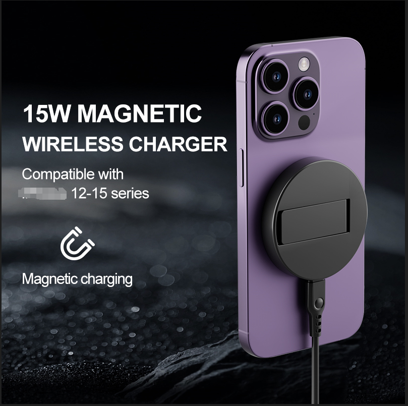 15W magnetic mobile phone holder 2-in-1 fast wireless charger