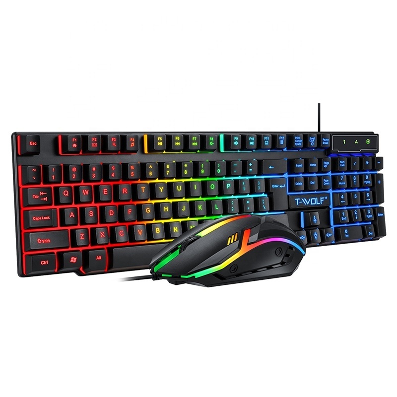 Wholesales Original TF800 RGB keyboard 4 in 1 gaming keyboard mouse headphone and pad kit set keyboard mouse combos