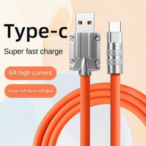 Liquid silicone type-c usb data cable for samsung huawei xiaomi cable cord sync charging cable 1.2m 120w fast charging line