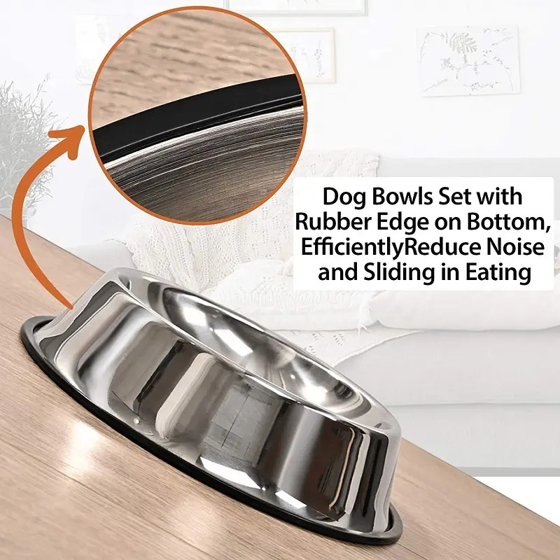 Wholesale Non slip Pet Bowl Stainless Steel Paw Print Cat Bowl Dog Feeder Bowl