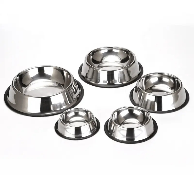 Wholesale Non slip Pet Bowl Stainless Steel Paw Print Cat Bowl Dog Feeder Bowl