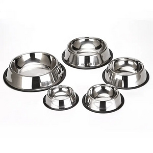 Wholesale Non slip Pet Bowl Stainless Steel Paw Print Cat Bowl Dog Feeder Bowl