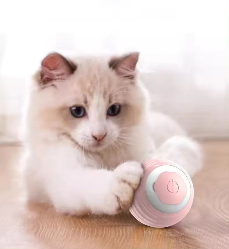 Smart Electric Cat Toy Ball Automatic Rolling Ball Interactive Intelligent Cat Toy with USB Recharge for Cats