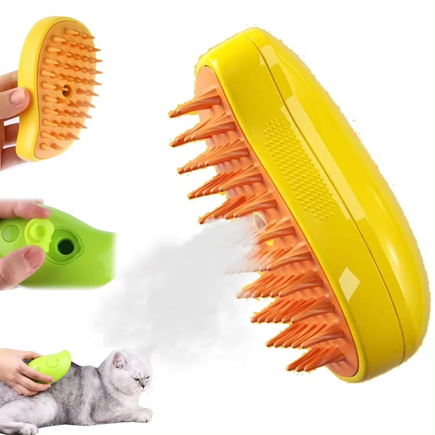 2024 New 3 in 1 Rechargeable Pet Hair Cleaning Grooming Brush Spray Comb Rechargeable Cat Steamy Brush Steam brush