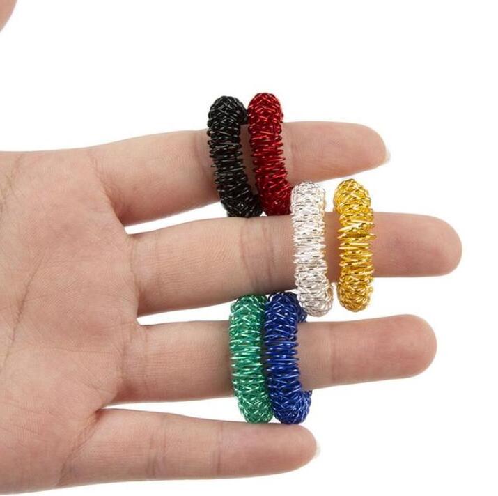 Spiky Sensory Rings Finger Massager Roller Fidget Toy for Stress Relief