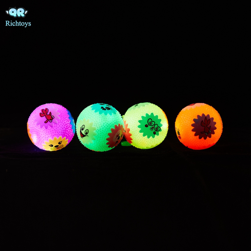 Spiky Massage Light Up LED Flashing Rubber Balls for Kids Party Favors