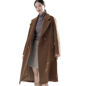 Winter Mongolian Cashmere Overcoat Luxury Ladies Long Alpaca Wool Trench Jacket Women 100% Wool Cashmere Handmade Coat For Women